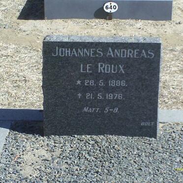 ROUX Johannes Andreas, le 1886-1976