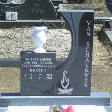 SCHALKWYK Bertha, van 1929-2009