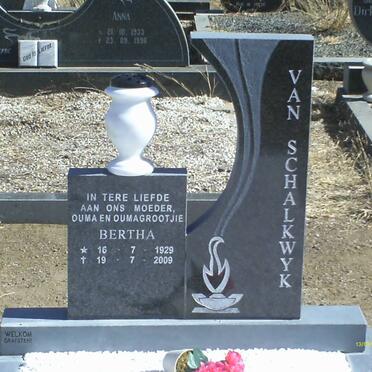 SCHALKWYK Bertha, van 1929-2009