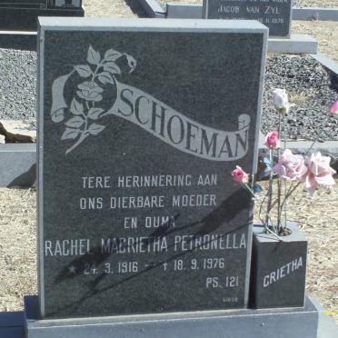 SCHOEMAN Rachel Magrietha Petronella 1916-1974