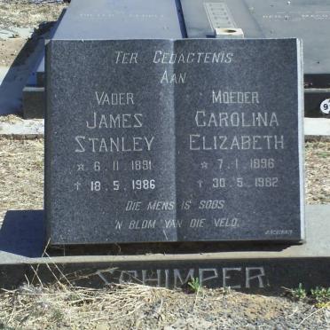 SCHIMPER James Stanley 1891-1986 &amp; Carolina Elizabeth 1896-1982