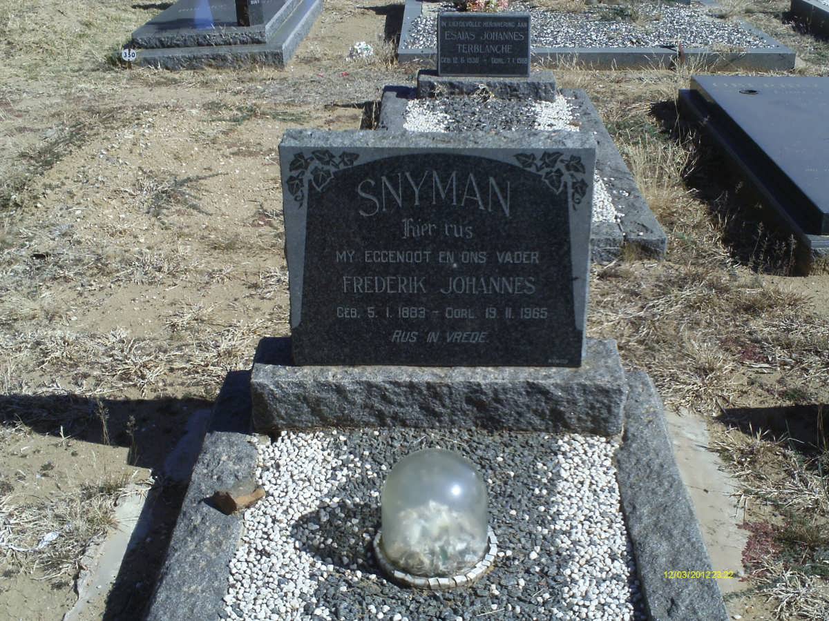 SNYMAN Frederik Johannes 1883-1965