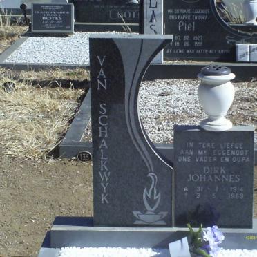 SCHALKWYK Dirk Johannes, van 1914-1989