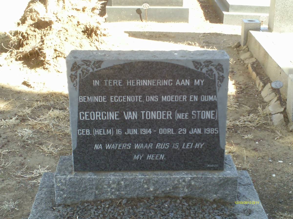 TONDER Georgine, van nee STONE 1914-1985