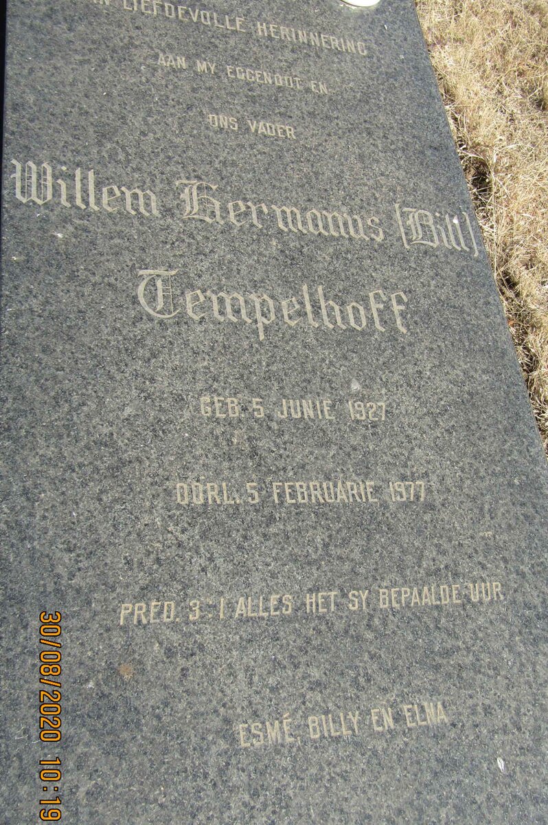 TEMPELHOFF Willem Hermanus 1927-1977