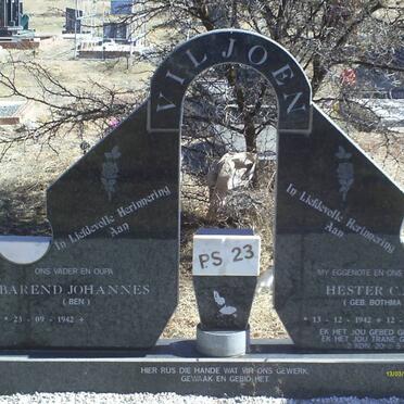 VILJOEN Barend Johannes 1942- &amp; Hester C.M.P. BOTHMA 1942-2002