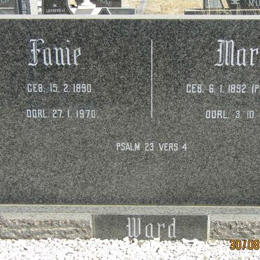 WARD Fanie 1890-1970 &amp; Maria POTGIETER 1892-1979