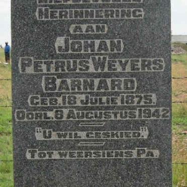 BARNARD Johan Petrus Weyers 1875-1942
