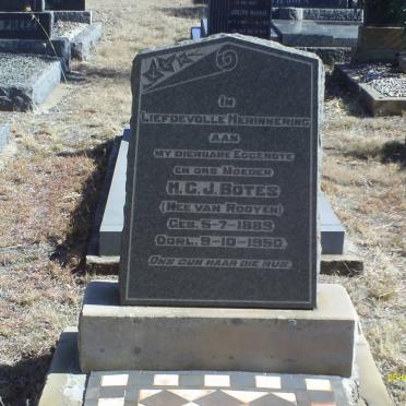BOTES H.C.J. nee VAN ROOYEN 1889-1950