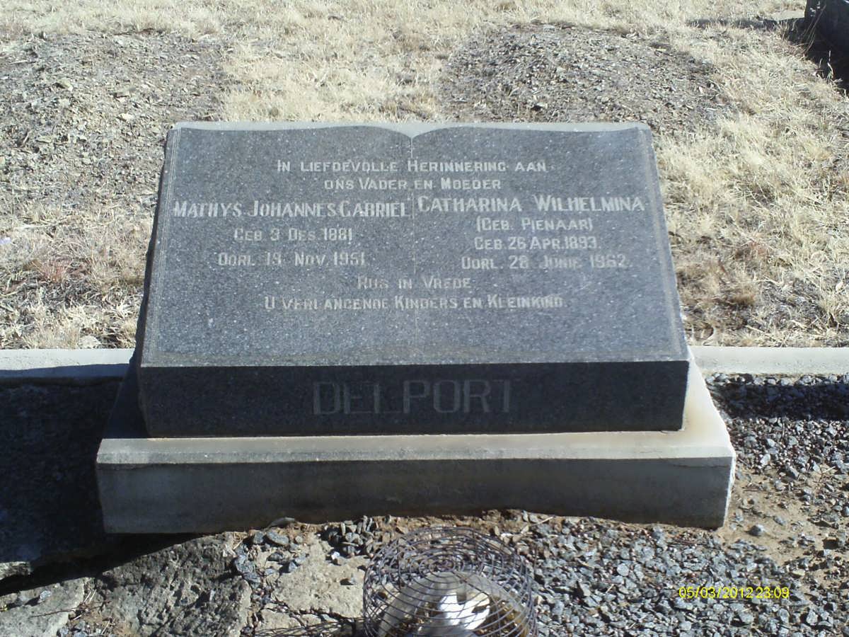 DELPORT Mathys Johannes Gabriel 1881-1951 &amp; Catharina Wilhelmina PIENAAR 1893-1962