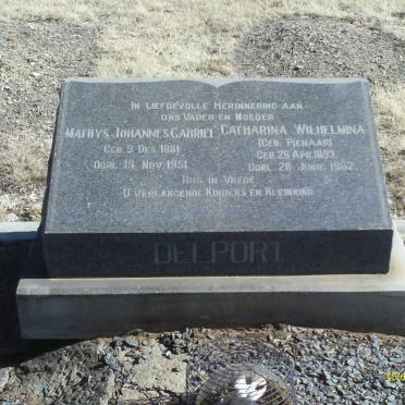 DELPORT Mathys Johannes Gabriel 1881-1951 &amp; Catharina Wilhelmina PIENAAR 1893-1962