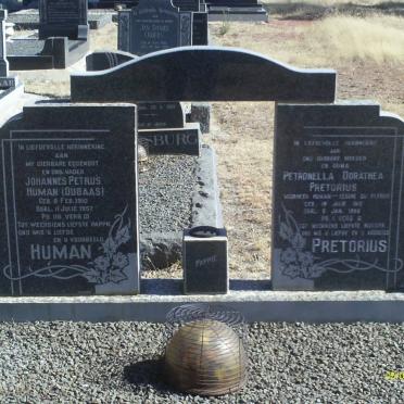 HUMAN Johannes Petrus 1910-1957 &amp; Petronella Dorathea PRETORIUS formerly HUMAN nee DU PLESSIS