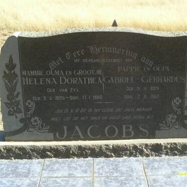 JACOBS Gabriel Gerhardus 1889-1957 &amp; Helena Dorathea VAN ZYL 1895-1986