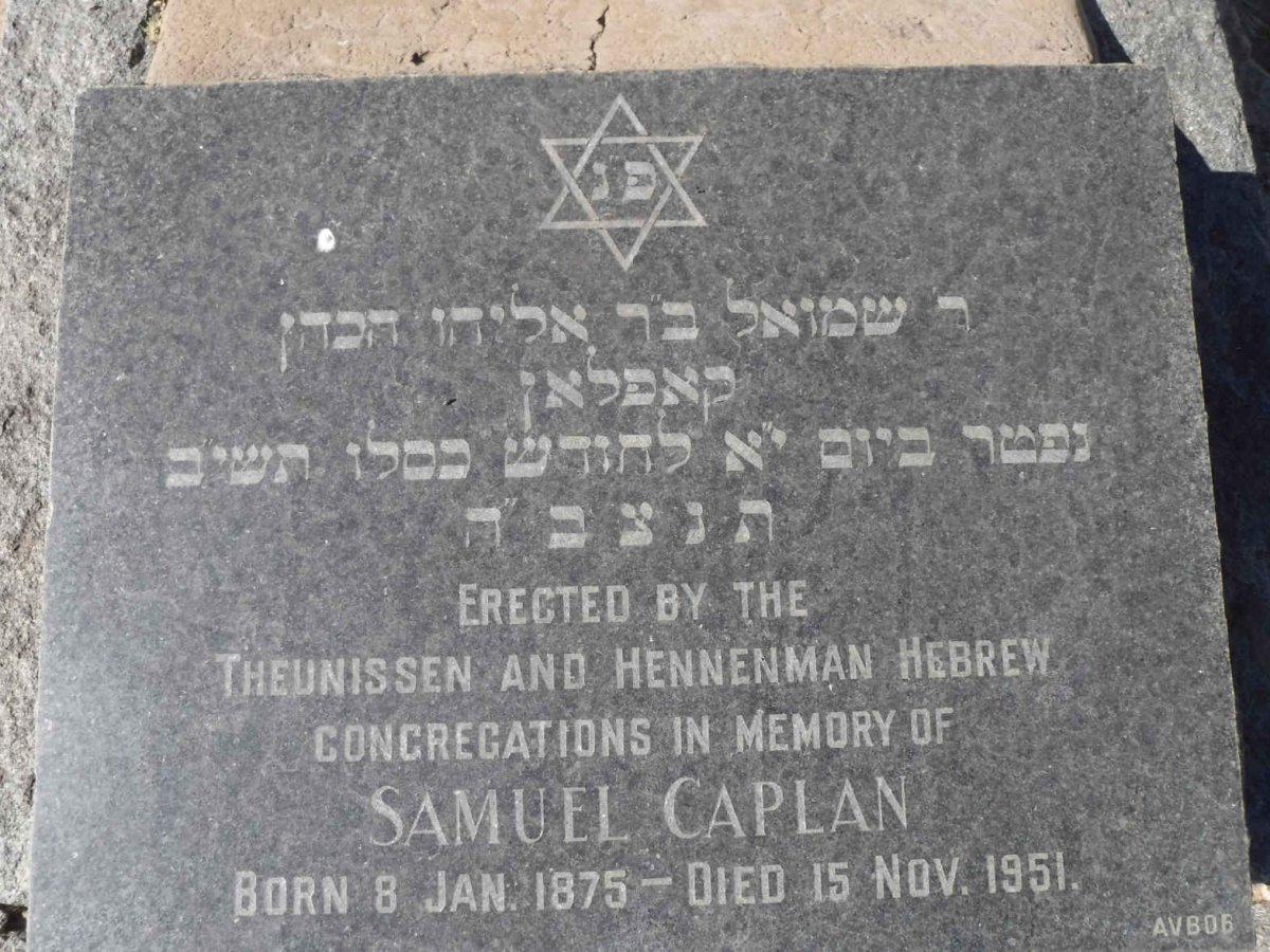 CAPLAN Samuel 1875-1951
