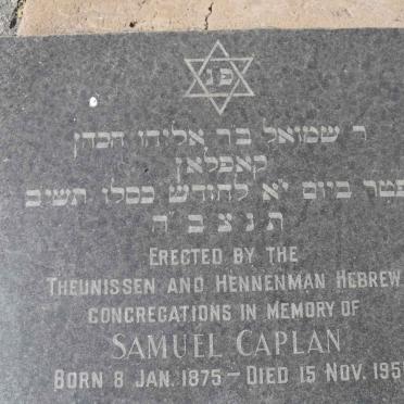CAPLAN Samuel 1875-1951