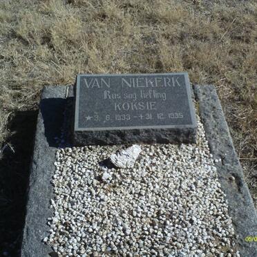 NIEKERK Koksie, van 1933-1935