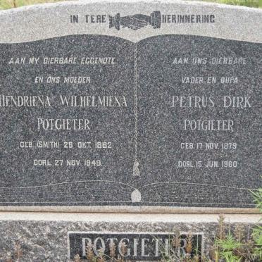 POTGIETER Petrus Dirk 1879-1960 &amp; Hendriena Wilhelmiena SMITH 1882-1949