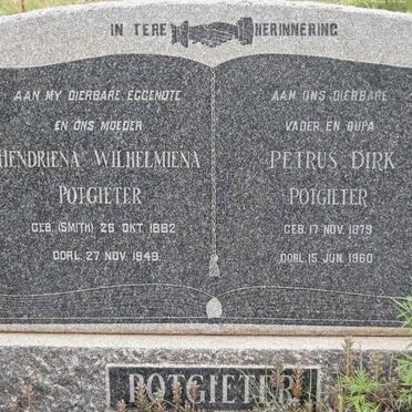 POTGIETER Petrus Dirk 1879-1960 &amp; Hendriena Wilhelmiena SMITH 1882-1949
