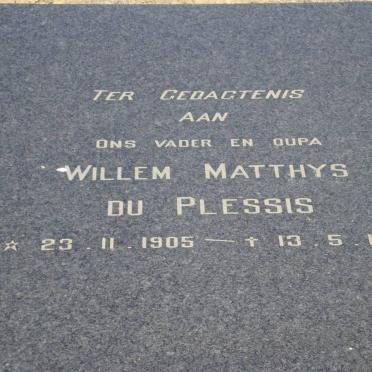PLESSIS Willem Matthys, du 1905-1979