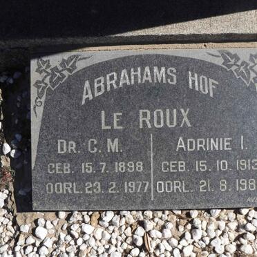 ROUX C.M., le 1898-1977 &amp; Adrinie I. 1913-1989