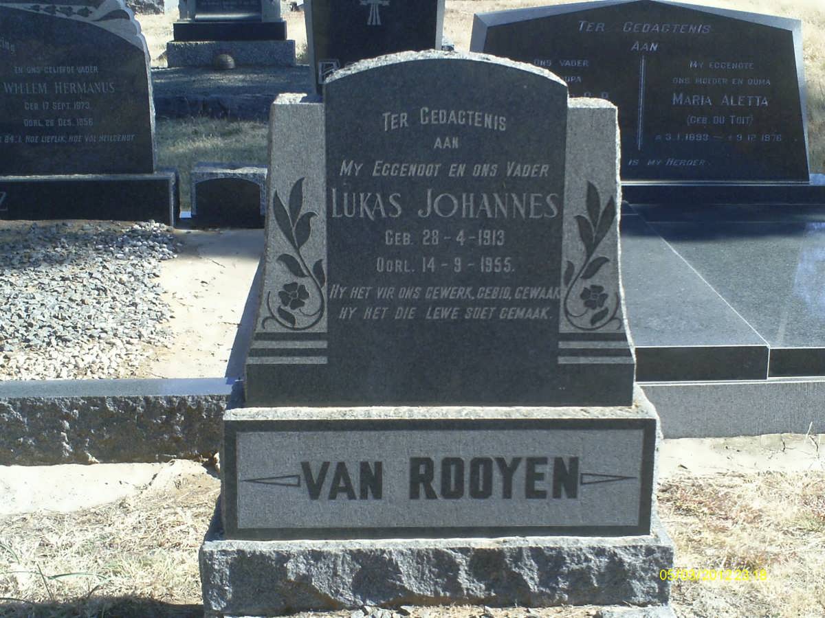 ROOYEN Lukas Johannes, van 1913-1955