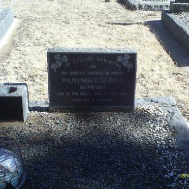 ROUX Wilhelmina C., le nee PRETORIUS 1892-1955
