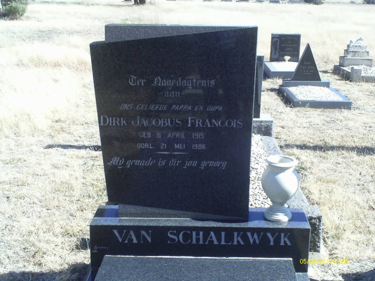 SCHALKWYK Dirk Jacobus Francois, van 1915-1986