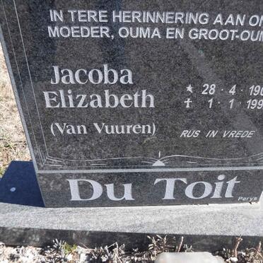 TOIT Jacoba Elizabeth, du nee VAN VUUREN 1908-1992