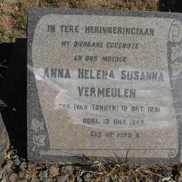 VERMEULEN Anna Helena Susanna nee VAN TONDER 1891-1948