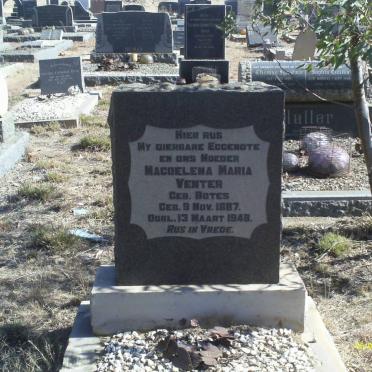 VENTER Magdelena Maria nee BOTES 1887-1948