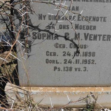 VENTER Sophia G.M. nee CROUS 1898-1952