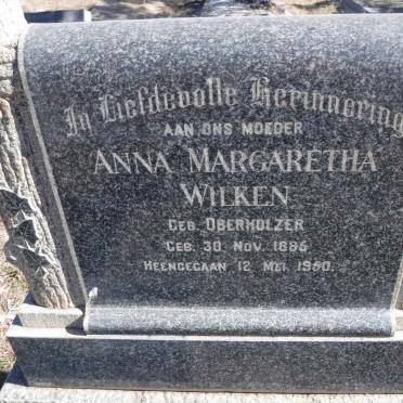 WILKEN Anna Margaretha nee OBERHOLZER 1885-1950