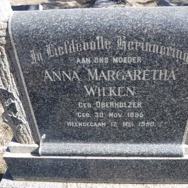 WILKEN Anna Margaretha nee OBERHOLZER 1885-1950