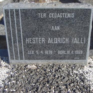 ALDRICH Hester 1878-1969