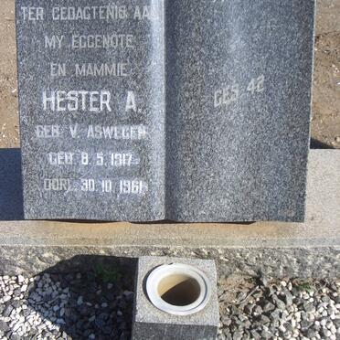 BOOYSEN Hester A. nee VAN ASWEGEN 1917-1961