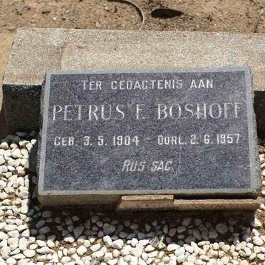 BOSHOFF Petrus F. 1904-1957