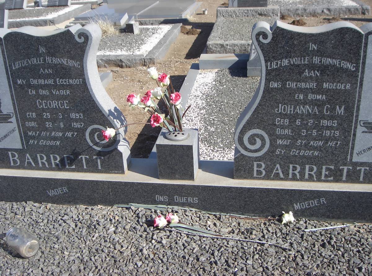 BARRETT George 1893-1967 &amp; Johanna C.M. 1903-1979