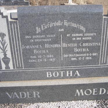 BOTHA Johannes Hendrik 1885-1971 &amp; Hester Christina HOLTZHAUSEN 1887-1949