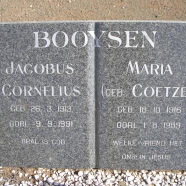 BOOYSEN Jacobus Cornelius 1913-1991 &amp; Maria COETZEE 1916-1989