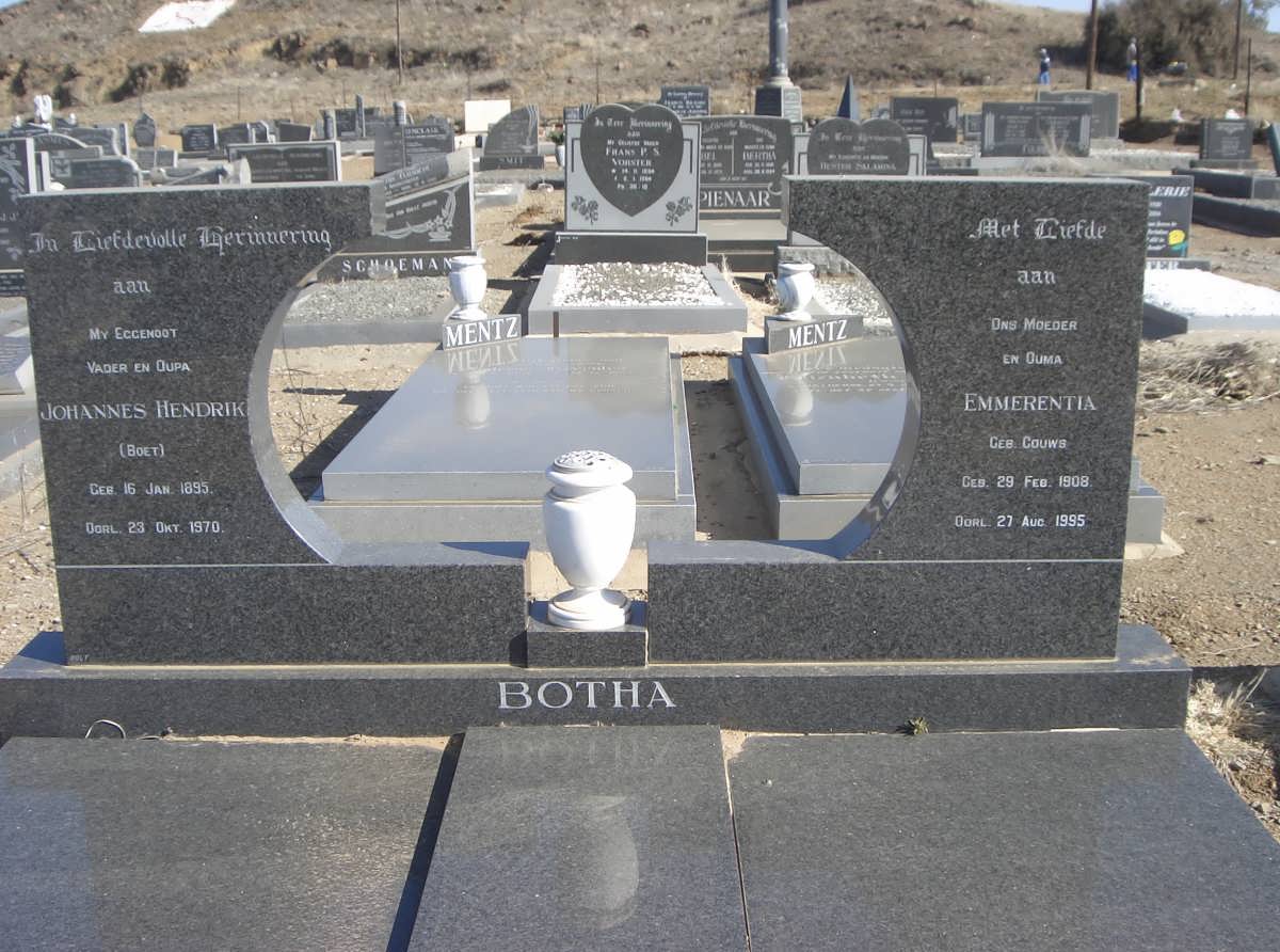 BOTHA Johannes Hendrik 1895-1970 &amp; Emmerentia GOUWS 1908-1995