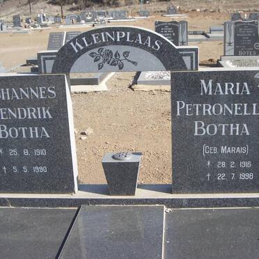 BOTHA Johannes Hendrik 1910-1990 &amp; Maria Petronella MARAIS 1916-1998