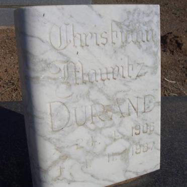 DURAND Christiaan Mauritz 1906-1987 &amp; Johanna Maria 1911-1995 