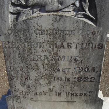 ERASMUS Hendrik Martinus 1904-1922