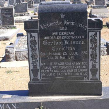 HUMAN Hermanus 1883-1963 &amp; Gertina Johanna Christina HUMAN 1887-1970