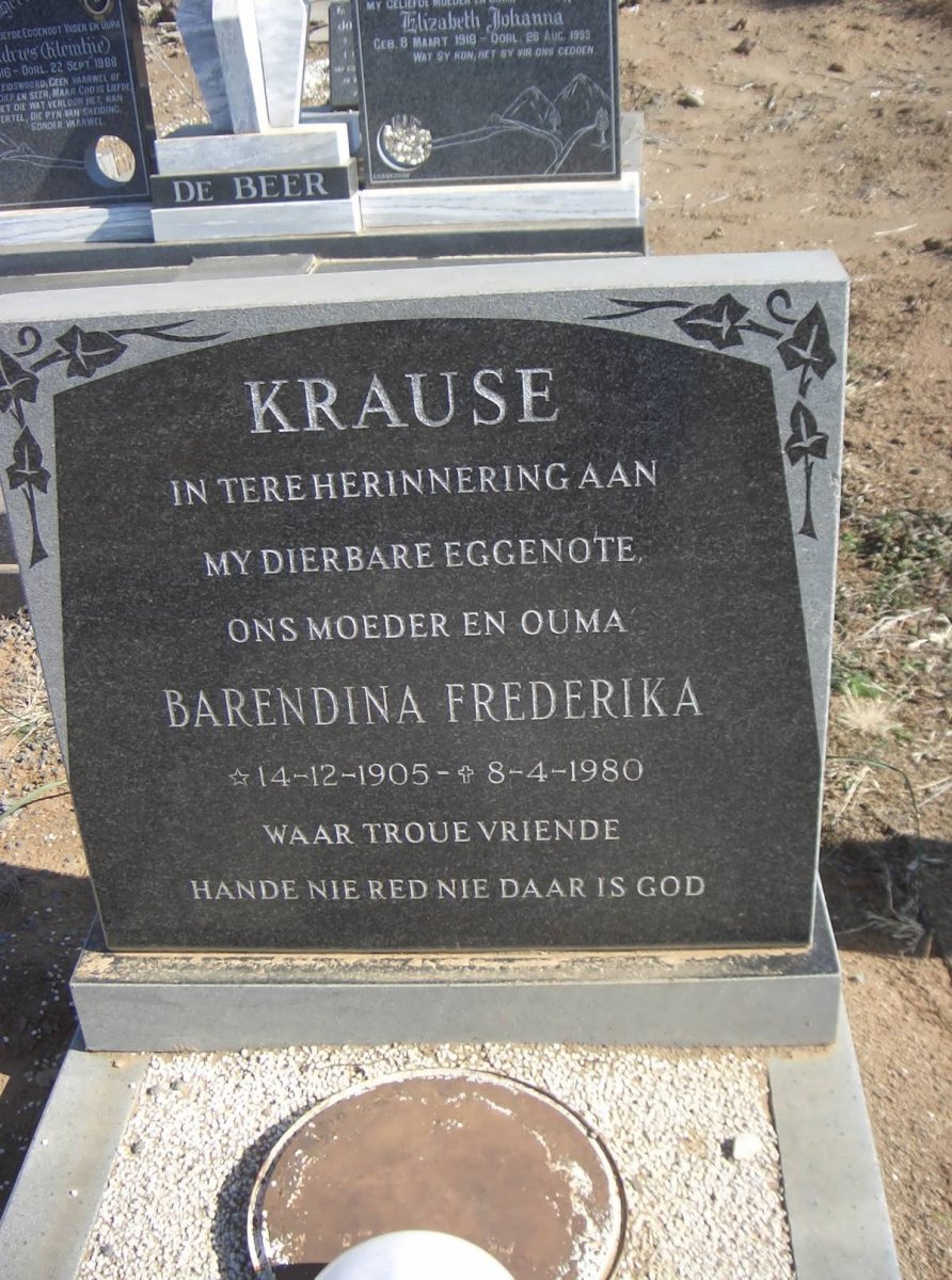 KRAUSE Barendina Frederika 1905-1980