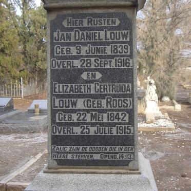 LOUW Jan Daniel 1839-1916 &amp; Elizabeth Gertruida ROOS 1842-1915