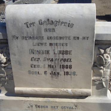 LUBBE Minnie nee SWANEPOEL 1908-1936