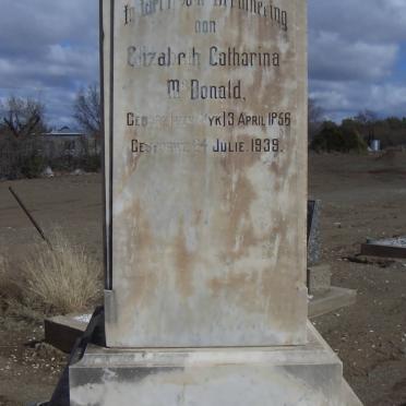 McDONALD Elizabeth Catharina 1856-1939
