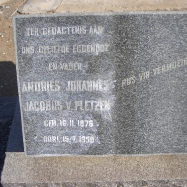 PLETZEN Andries Johannes Jacobus, v. 1876-1958