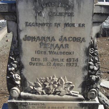 PIENAAR Johanna Jacoba nee WALDECK 1814-1927